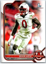 #62 Devin Lloyd, Utah Utes - 1st Bowman 2021-22 Bowman University Paper Base