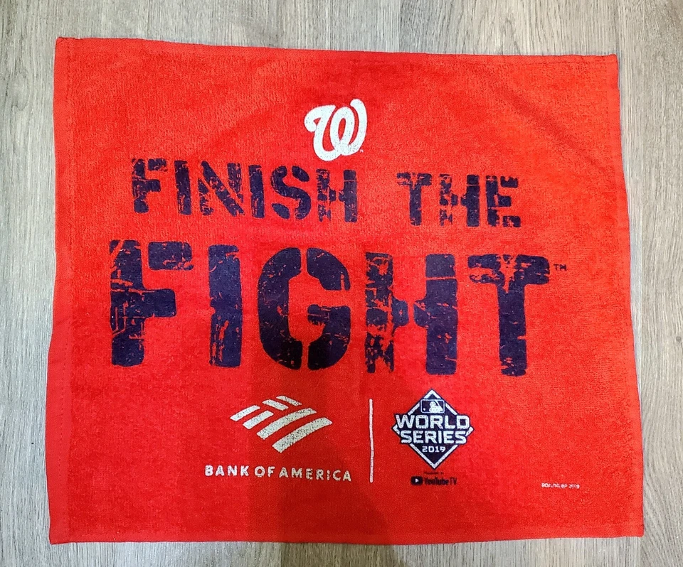 Washington Nationals 2019 WORLD SERIES GAME 3 finish the fight RALLY TOWEL   - Image 2 of 4