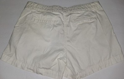 Elle Paris Women's Size 10 White Shorts Pockets 98% Cotton