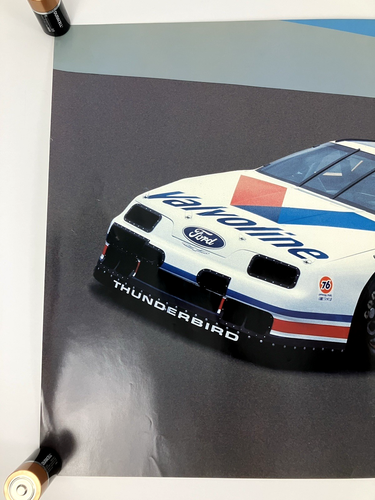 Mark Martin #6 Valvoline NASCAR Poster 26x19 Vintage Ford Thunderbird Racing - Picture 2 of 8