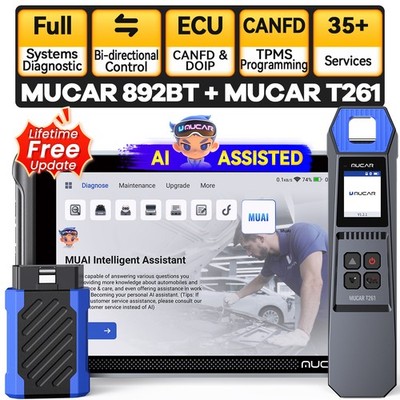 MUCAR 892BT OBD2 Diagnostic Scanner Free Updates + Mucar T261 TPMS Tool