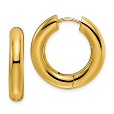 Stainless Steel Gold IP-Plated 5mm Hinged Hoop Earrings - Choose Your Size
