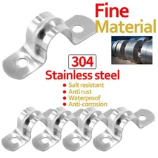 50 Pack 12MM Two Hole Strap U Bracket 304 Stainless Steel Rigid Pipe Strap Clamp