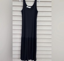 Pleated layering Full slip black tank Dress medium