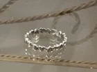 Vintage 925 Sterling Silver Hearts Band Ring 1.9 Grams Size 5.25