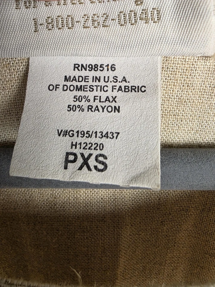 Vestido Coldwater Creek para mujer Petite XS beige lino maxi bolsillos con volantes hecho en EE. UU. Foto 4 de 4