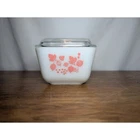 Vintage Pyrex Pink Gooseberry Refrigerator Dish 501B with Lid 501C