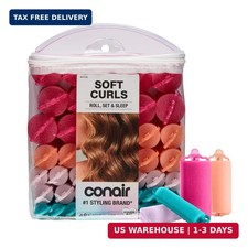 Conair Hair Rollers for Heatless Curls Overnight, Snap Closures, 48 Count 4 si