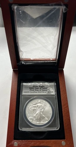 2015 $1 Silver American Eagle 30th year of Issue ANACS MS70