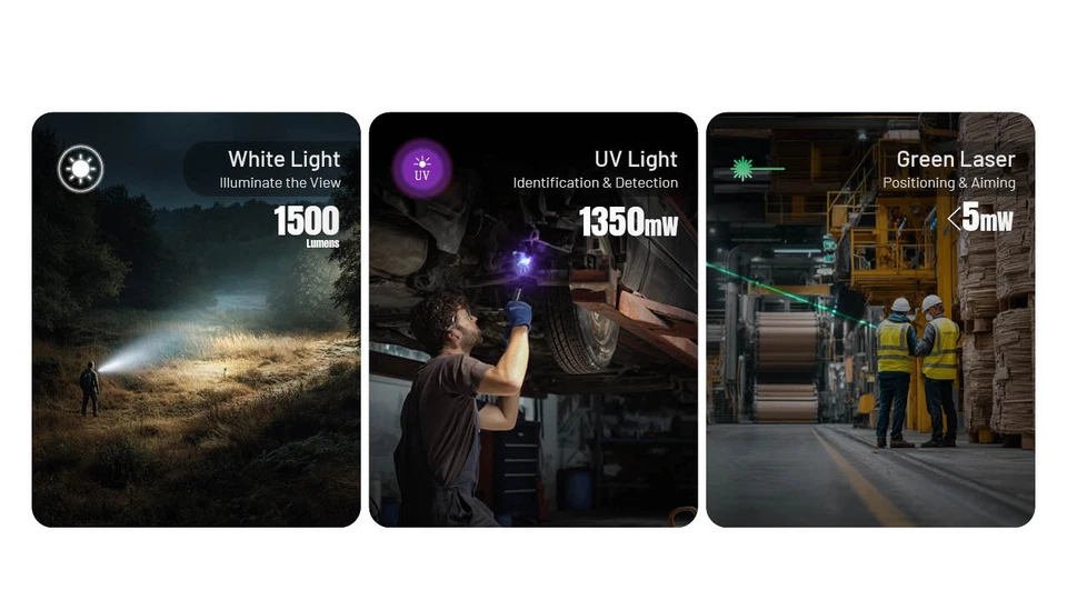 Nitecore EDC17 1500 Lumen Rechargeable EDC Flashlight with UV and Laser - Image 3 of 4