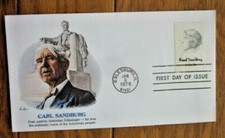 POET CARL SANDBURG ABE LINCOLN BIOGRAPHER 1978 fleetwood cachet FDC VF UNADDR