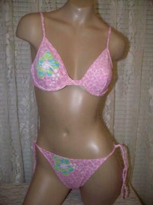 La Perla Oceano Candito 44 8 Bikini Swimsuit Pink Tie Bottom