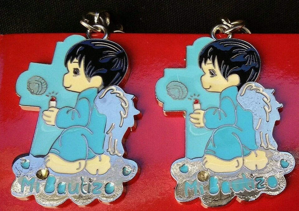 10 Llaveros Recuerdos De Bautiso Niño Mi Bautizo Fiesta de Bautizo Favores Niño, Regalo Foto 3 de 4