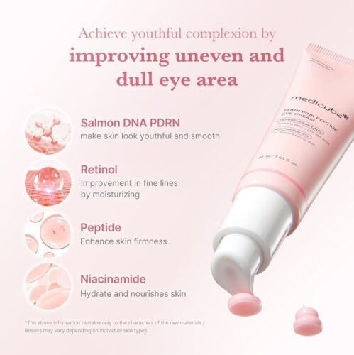 Suero para ojos Medicube Salmon DNA PDRN péptido rosa 30 ml / 1,01 fl. oz. - Imagen 4 de 9