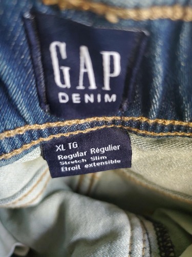 NWT GAP Kids Pull On Distressed JEANS Denim Stretch Slim Blue Wash Boys XL TG - Picture 4 of 8
