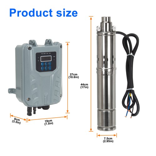 Kit Regolatore MPPT Pompa Acqua Solare 3" DC 24V Pompa Pozzi Profondi Foro Sommergibile - Foto 2 di 13