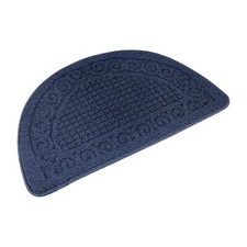 Half Round Door Mat Small Blue Non-Slip Kitchen Bathroom Floor Rug Clean Home