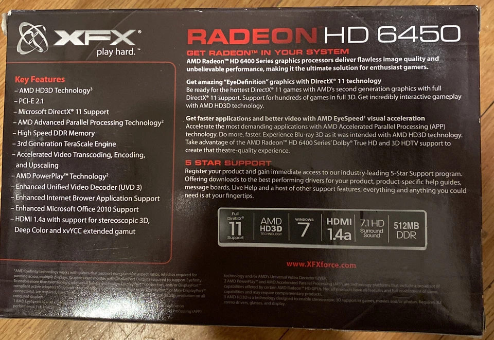 AMD Radeon HD 6450 1GB  DDR3 DVI Display Video Graphic Card NEW But No UPC - Image 2 of 2