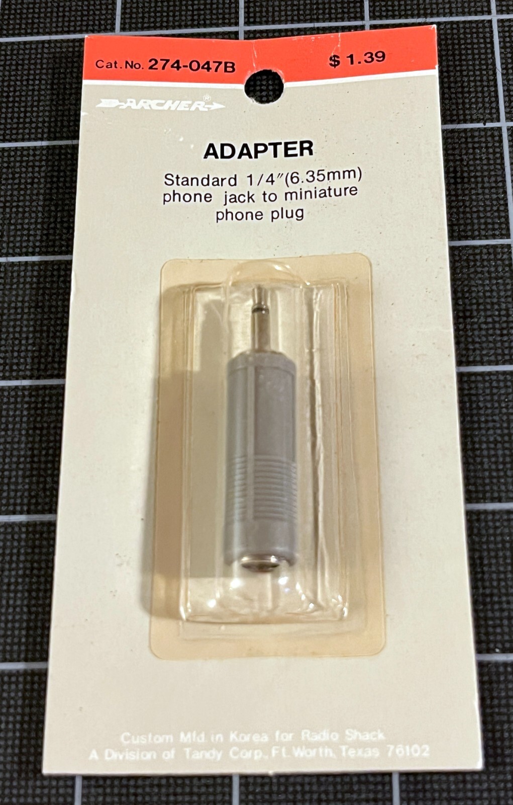 1/4" 6.35mm Female Jack to 1/8" 3.5mm Male TS Mono Adapter Mic Guitar Headset