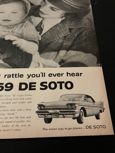 1959 DeSoto - Vintage Original Print Ad / Wall Art - Baby Playing With Rattle - Picture 5 of 5