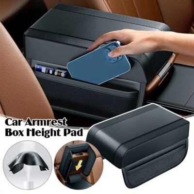 1x Black Car Center Console Armrest Box Cushion Cover Pad Protector Accessories