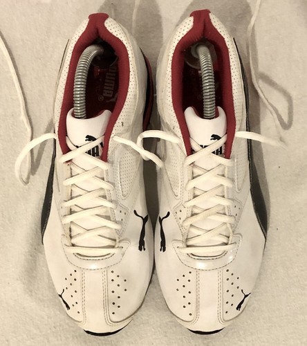 Puma Tazon 6 Men's Size 8.5 White/Red/Black 188423 02 Shoes Sneakers Pre Owned - Picture 6 of 10