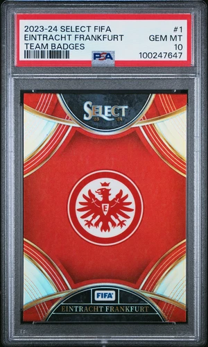 2023-24 PANINI SELECT FIFA TEAM BADGES #1 EINTRACHT FRANKFURT PSA 10