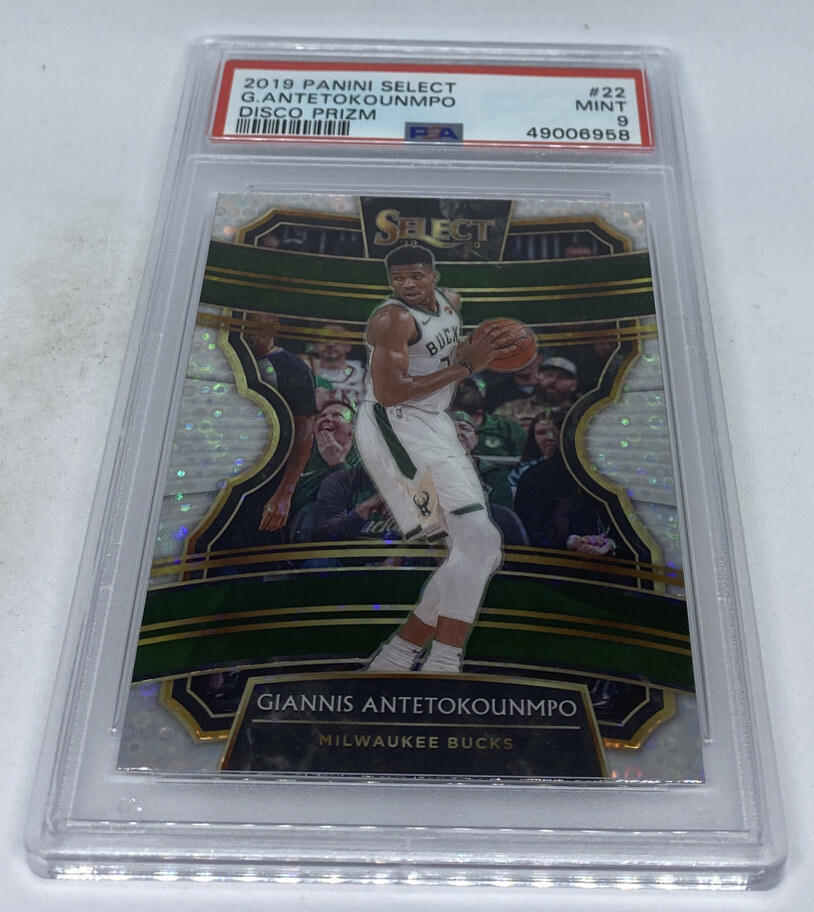 2019 20 Select Giannis Antetokounmpo  Concourse Silver Disco Prizm PSA 9 MINT