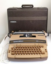 1970's Tan Brown Smith Corona Coronet Cartridge 12 electric typewriter with case thumbnail