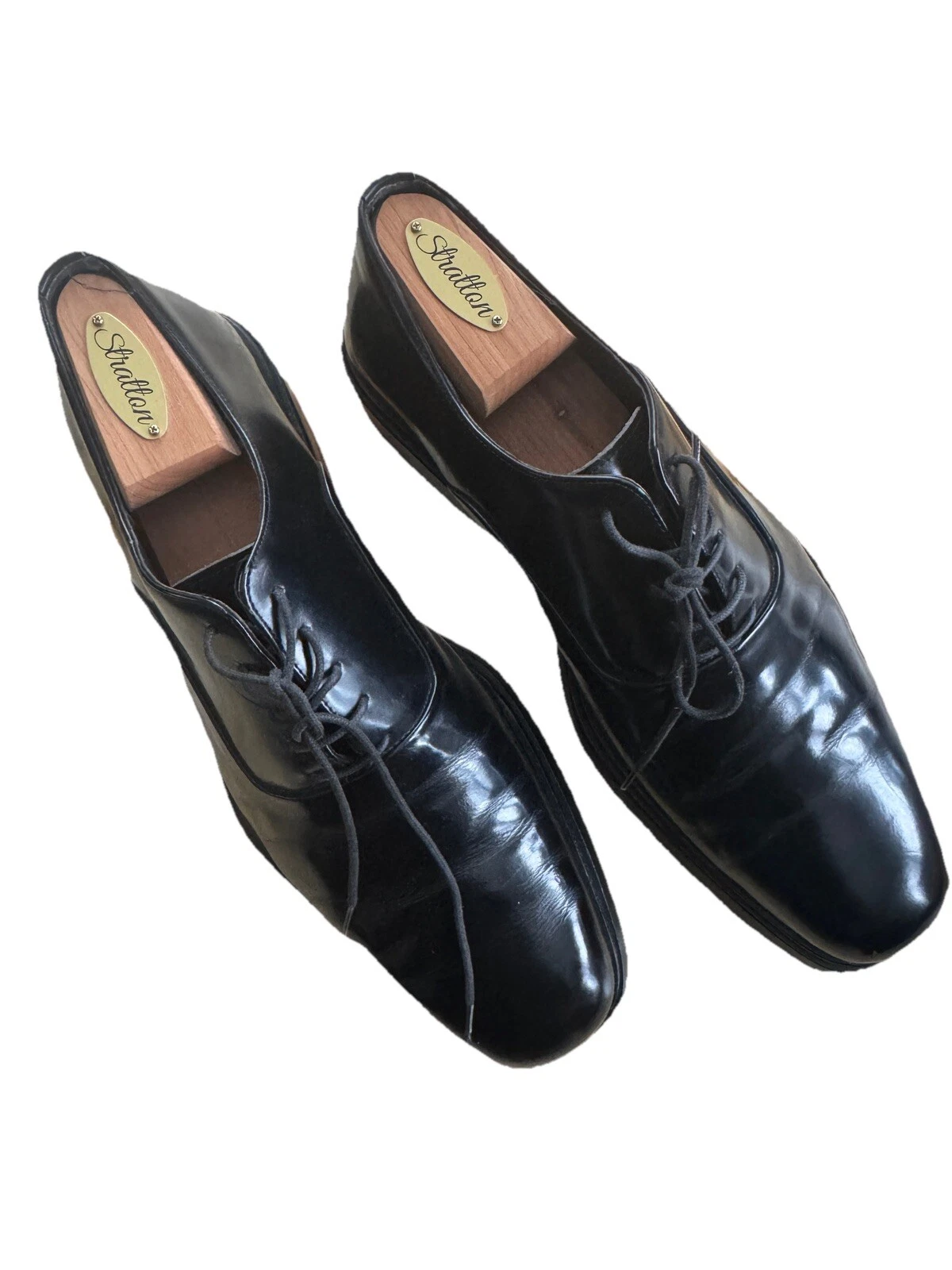 Chaussures habillées homme Gucci cuir noir patté pointure 9 cravate noire neuve bas