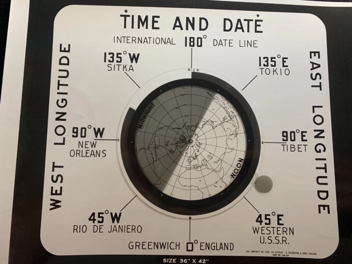 WW2 Time And Date Panel Part No. FAA 104 AFTAD Photo AAFNS Hondo