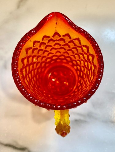 Vintage Fenton Valencia Amberina Orange Flame Pitcher Cup Vase Stunning Glass - Picture 3 of 6