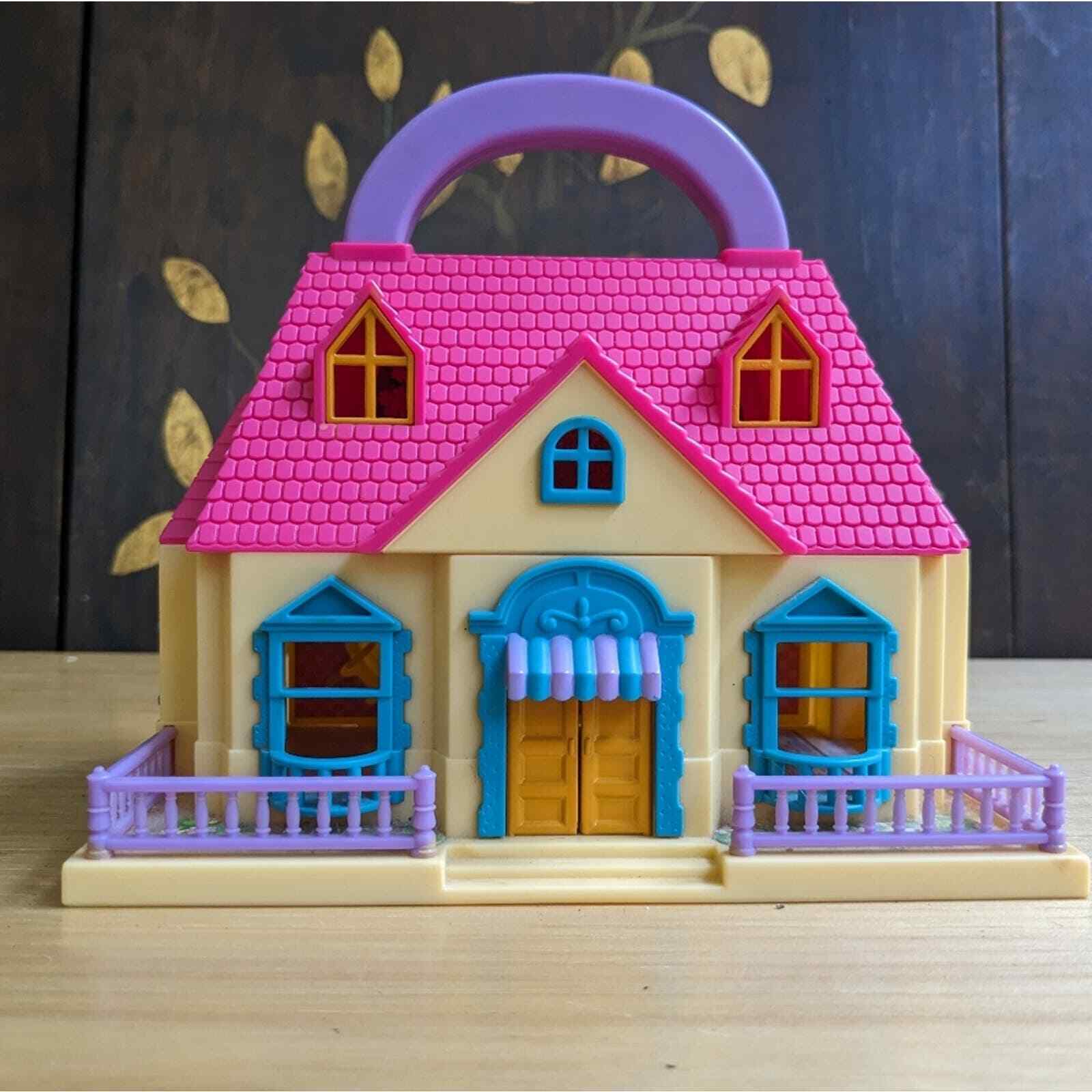 Vintage Blue Box Toys Tiny Dreams Carry Along Dollhouse 90s Polly