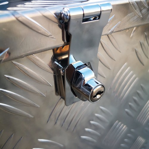 Heavy Duty 870x500x450mm Aluminium Drawbar Tool Box - Top Open Ute/Truck/Trailer - Picture 4 of 5