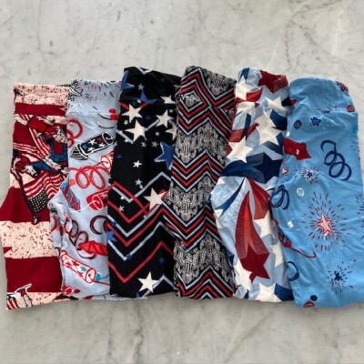 LuLaRoe Tween Leggings Fourth of July Americana Fireworks Stars *You Choose*