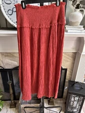 ZIMMERMANN smocked strapless knee length dress in rust 3 / US 8 10 L Large