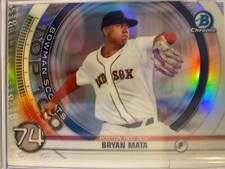2020 Bowman Chrome Scouts Insert Top 100 #BTP74 Bryan Mata Red Sox (i75)