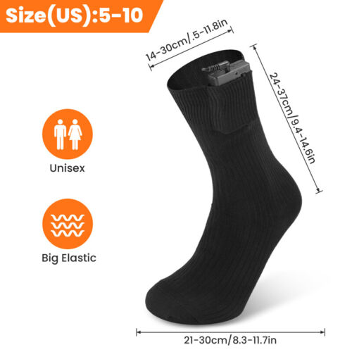 Electric Heated Socks Winter Thermal Warm Rechargeable Battery Skiing Hunting-US - Picture 51 of 81