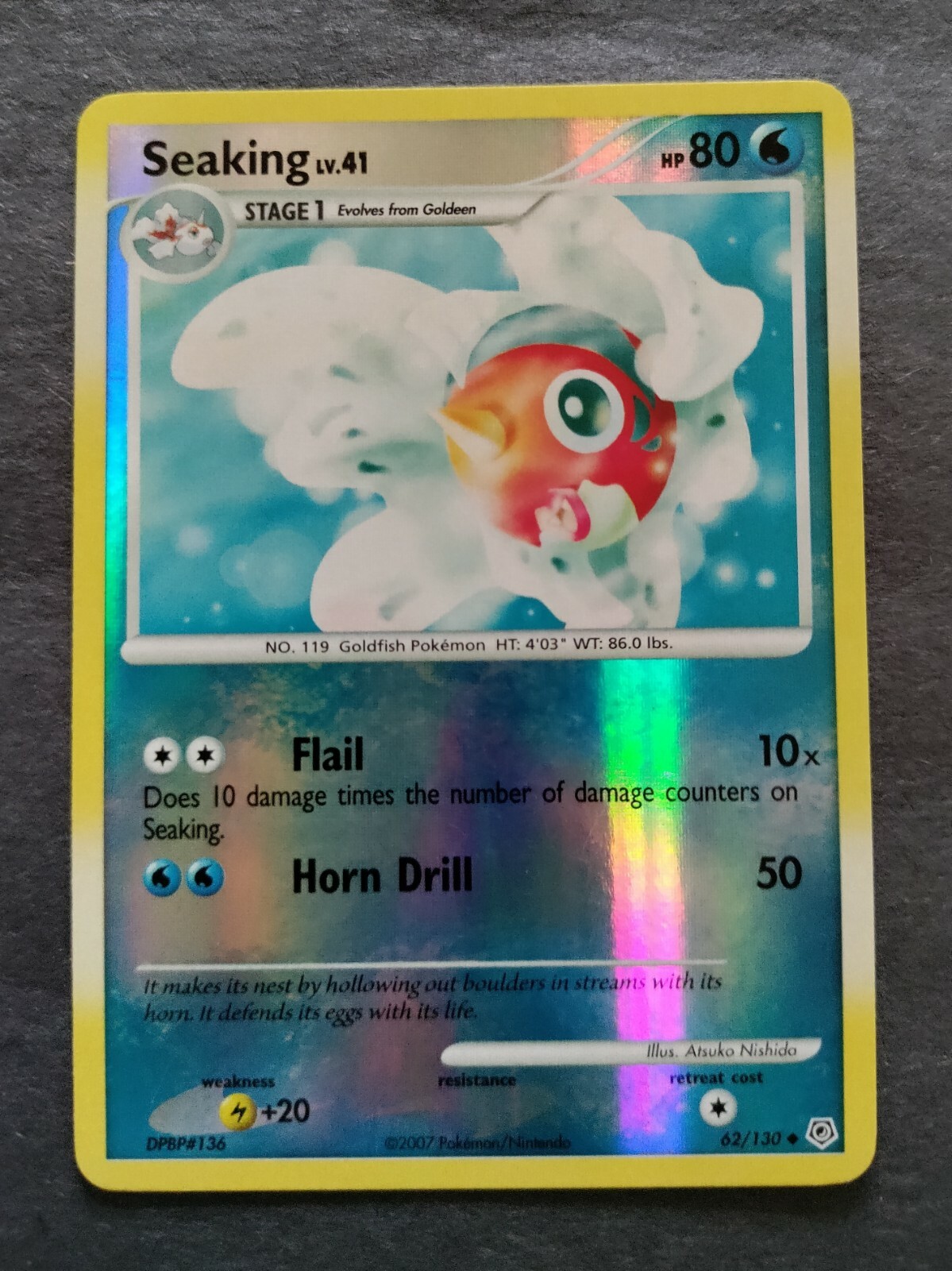 Seaking - 62/130 - Uncommon - Reverse Holo Diamond & Pearl Pokemon LP