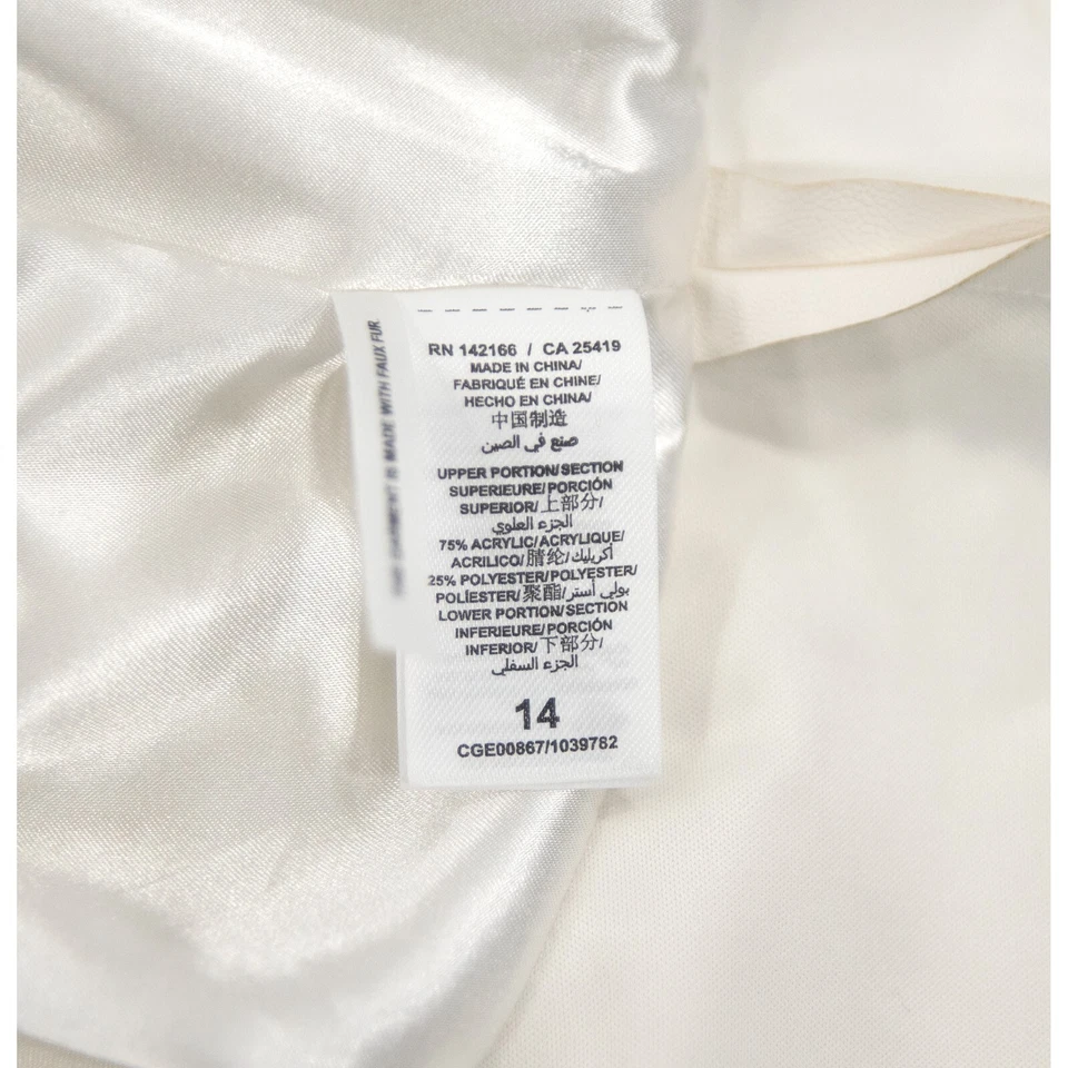 Ella Moss Cream Faux Fur Faux Leather Swing Vest 14 EUC - Image 4 of 4