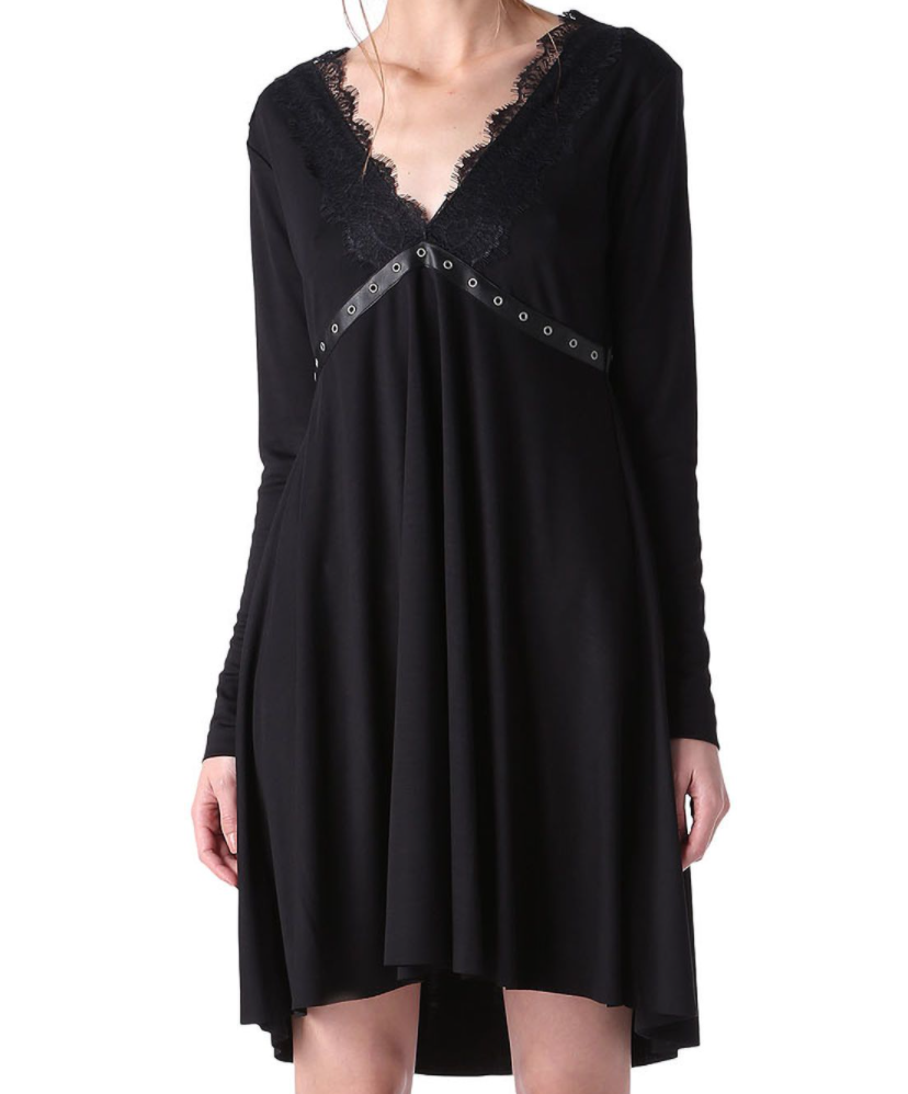お買い得!!★ ディーゼル ★ ドレス $198 NWT DIESEL SzXS D-OLLIE LONG SLEEVE SHIFT JERSEY DRESS