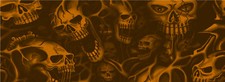 Ghost Skulls Orange Bike Scooter Motorcycle Grunge Car Wrap Vinyl Decal Graphic