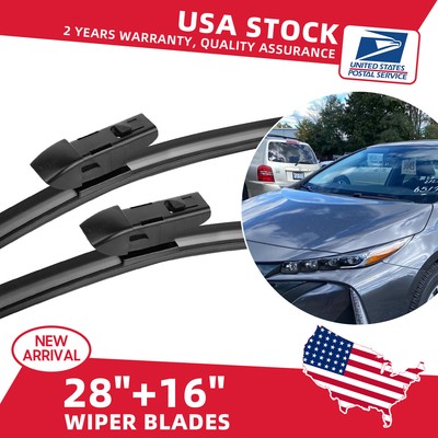 28''+16'' Premium Front Windshield Wiper blade for 19-22 TOYOTA Prius Prime AWD-e