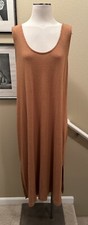 Old Navy 1X Linen Blend Rust Midi Maxi Dress W Criss Cross Back