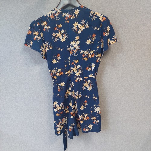 Morning Mist Womens Playsuit Size 10 Blue Floral Short Sleeve - Picture 2 of 8
