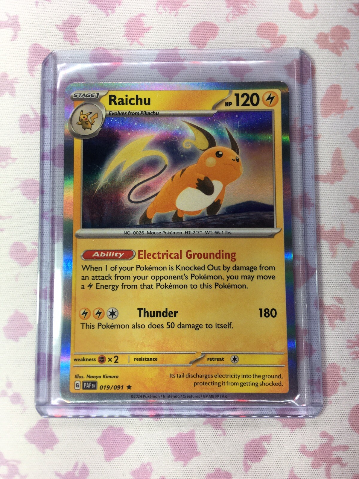 Raichu 19/91 Holo NM Scarlet & Violet (Paldean Fates) Pokemon Card