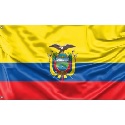 Flagge Ecuador, einzigartiges Design, 3x5 Ft / 90x150 cm, Made in EU