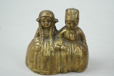 ALTE FIG&Uuml;RLICHE TISCHGLOCKE AUS BRONZE - HOLL&Auml;NDISCHE KINDER - TOLLER KLANG
