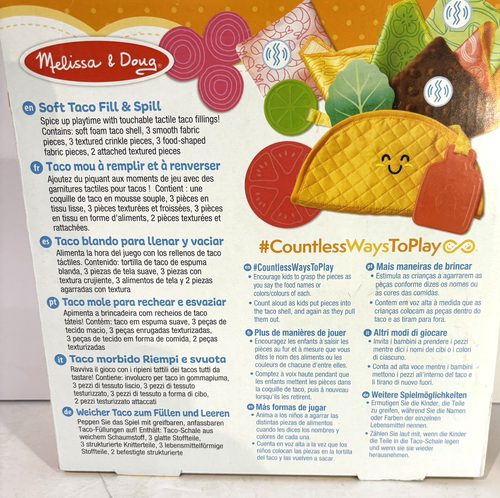 Melissa & Doug Soft Taco Fill & Spill Multi Textured 6 Months Fine Motor Sensory - Picture 5 of 10