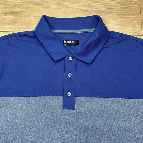 Bollé Herren Golf Polo Large Shirt feuchtigkeitsableitend sportlich blau grau - Bild 11 von 13